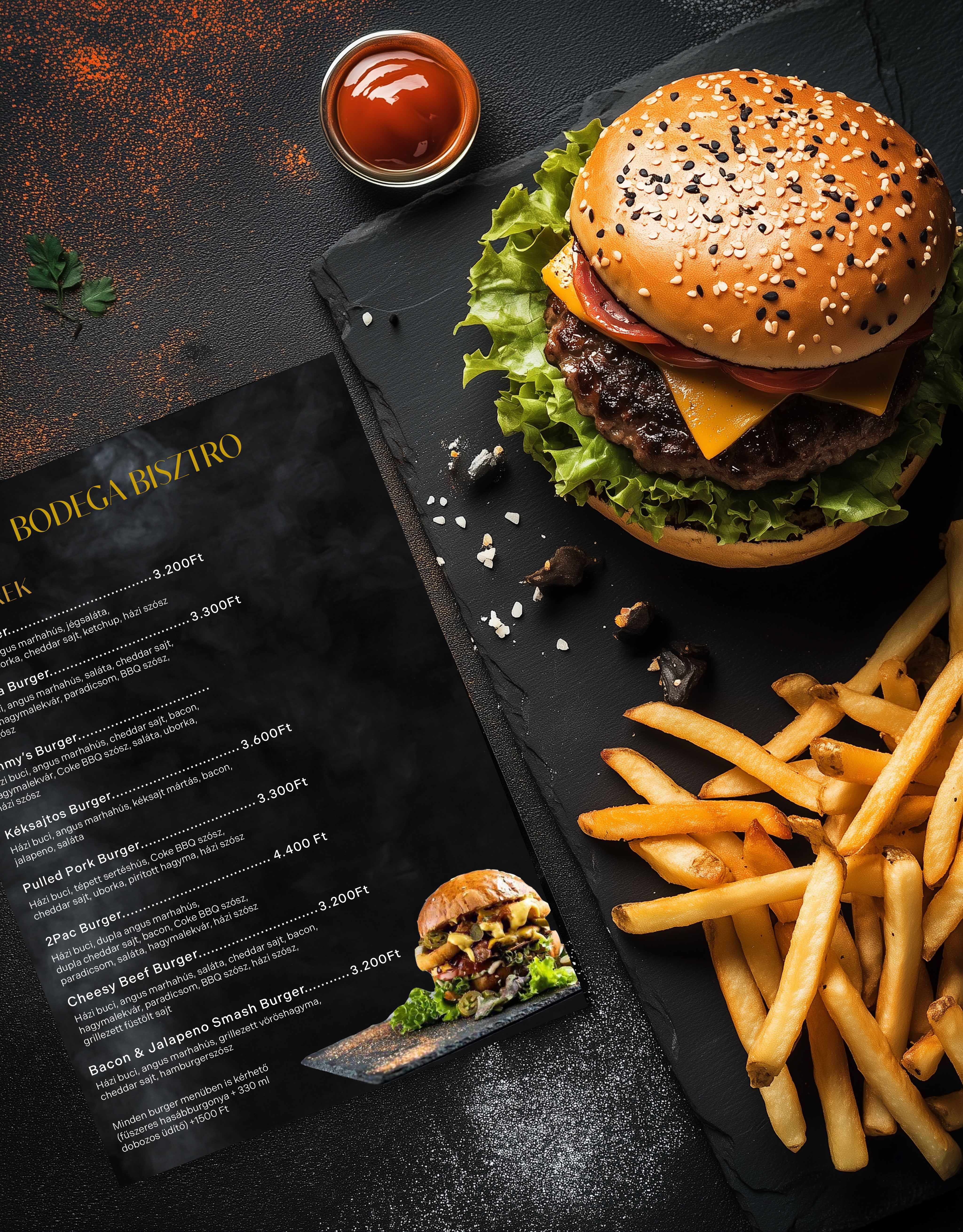 Bodega Bistró - Flyer és új menü - Bodega mock up