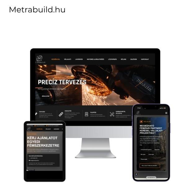 Metrabuild weboldal referencia előnézet